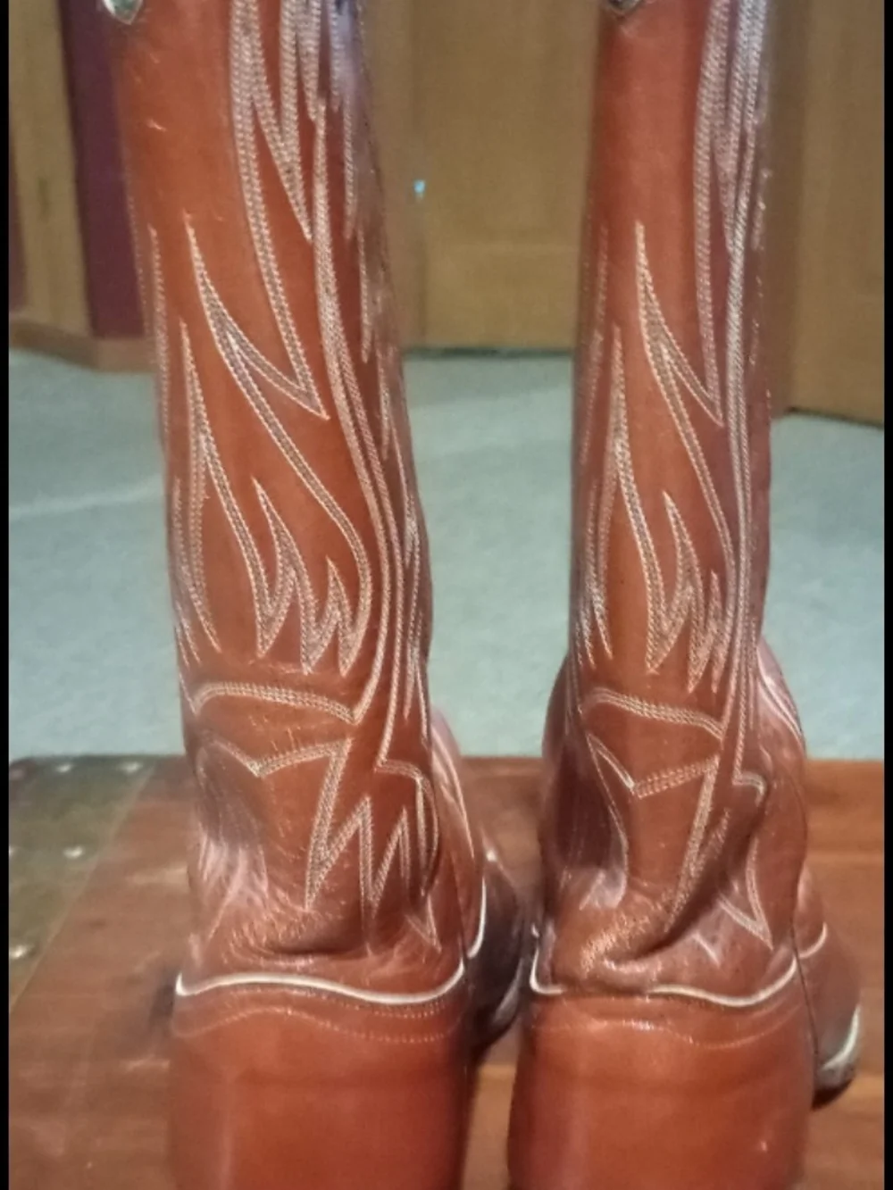 Vintage Ralph Lauren Brown Leather Western Cowboy Boots - Rare Find! Size 7
